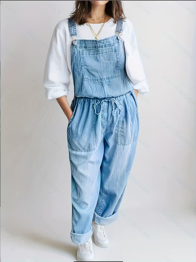 Grace | Relaxed Wide-Leg Denim Overall