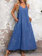Delphine™ | Denim Maxi Sundress