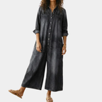 Diana | Vintage Washed Button-Through Denim Dress