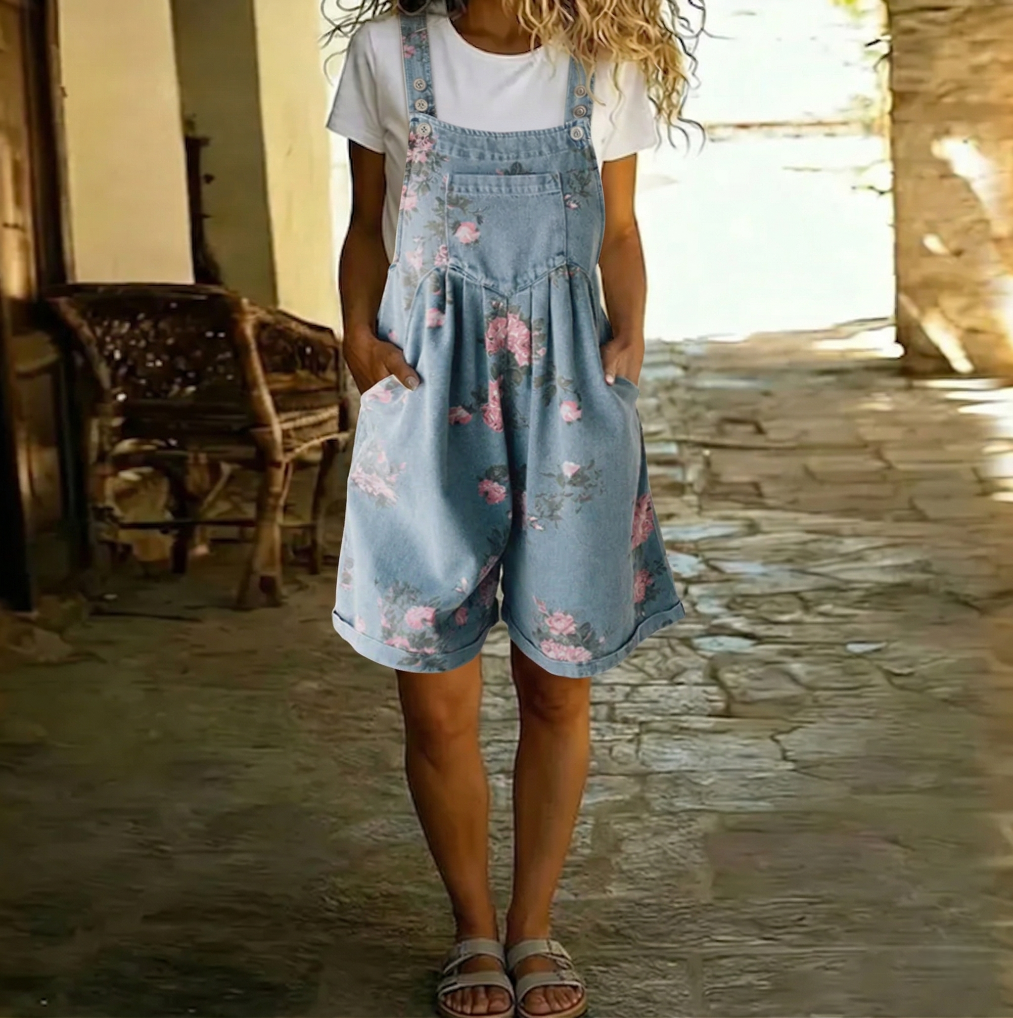 Judy | Floral Denim Overall Jacket