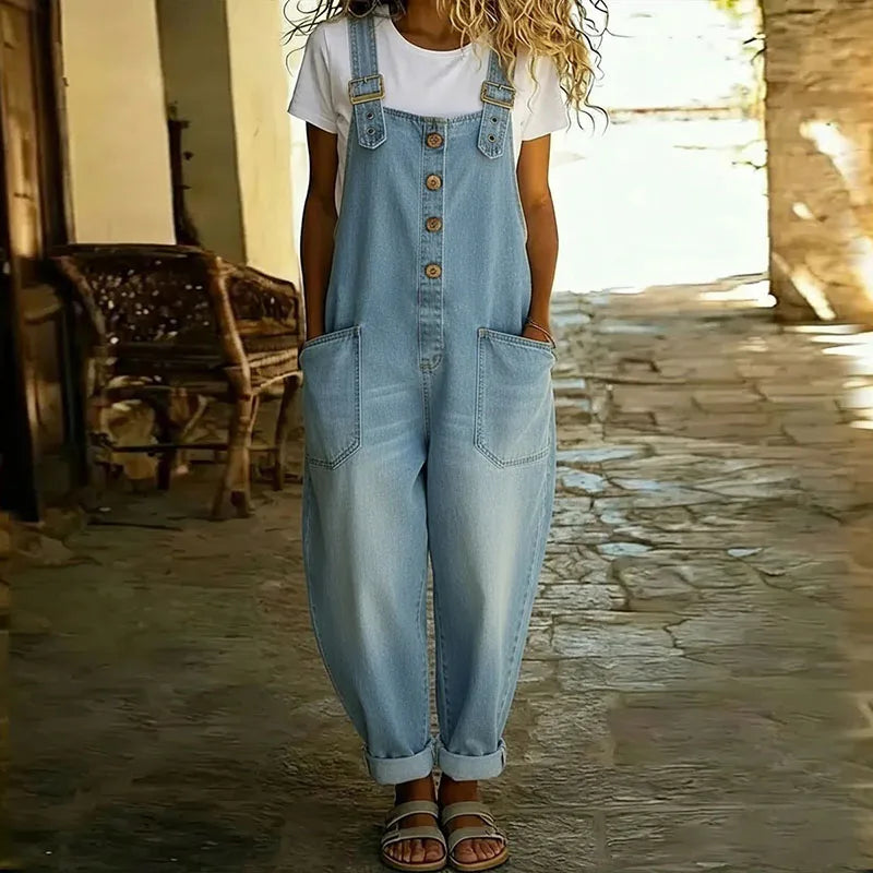 Mae | Vintage Cotton Denim Overall with Adjustable Straps