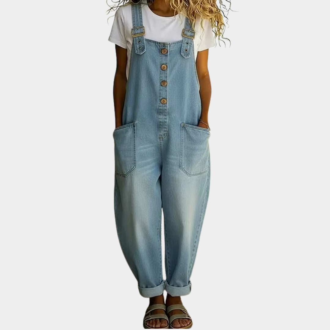 Mae | Vintage Cotton Denim Overall with Adjustable Straps