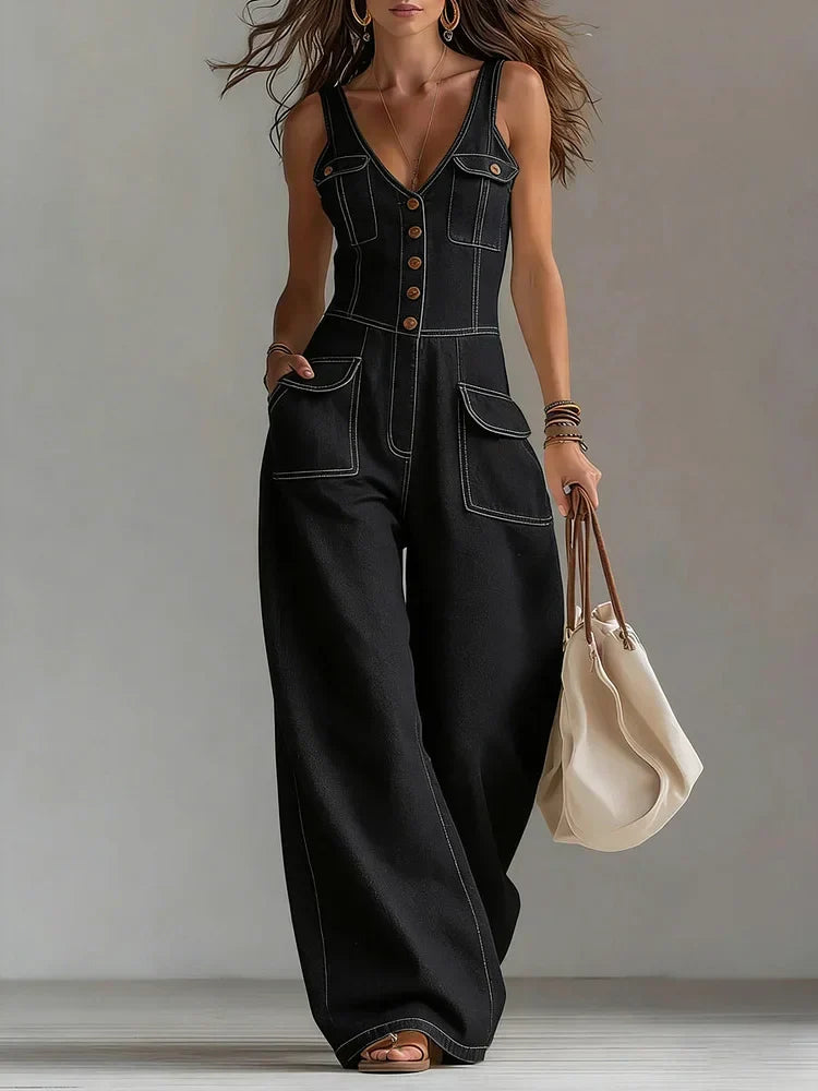 Sofia | Relaxed Wide-Leg Denim Overall