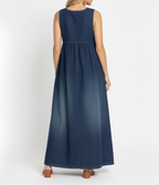 Karen | Vintage Washed Soft Denim Maxi Dress