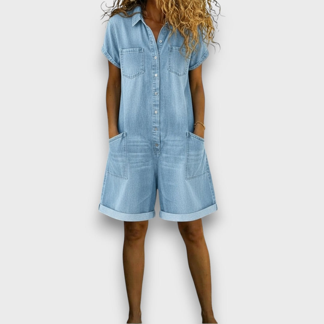 Joan | Short Vintage Denim-Look Overall